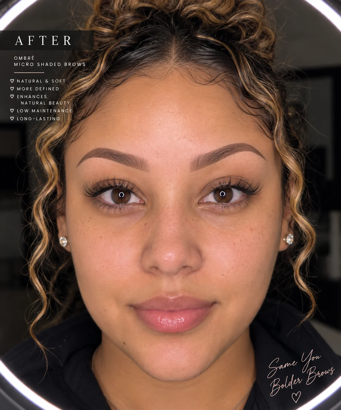 After — soft, defined ombre brows, still natural.
