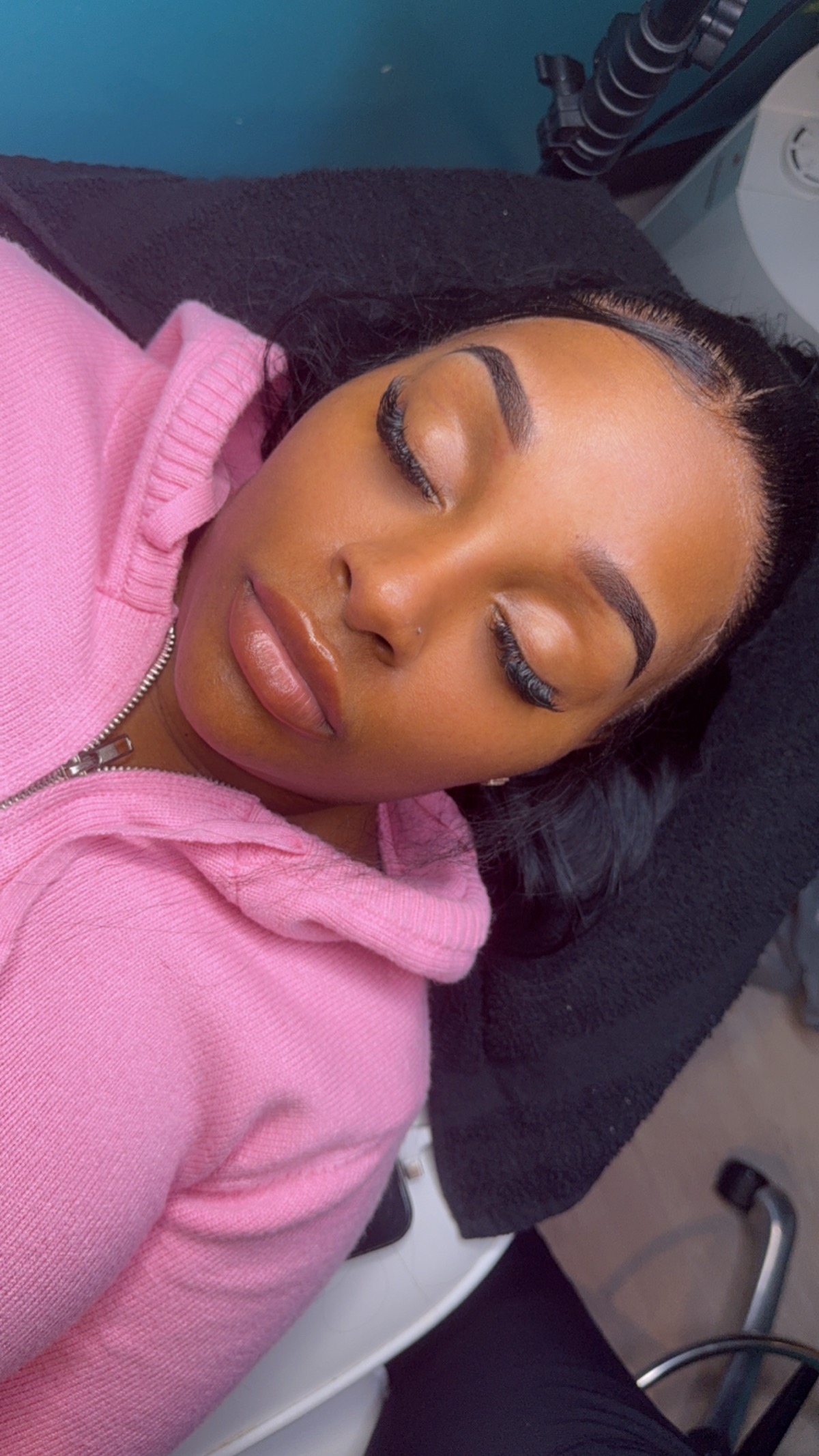 Ombre brows finished result close-up