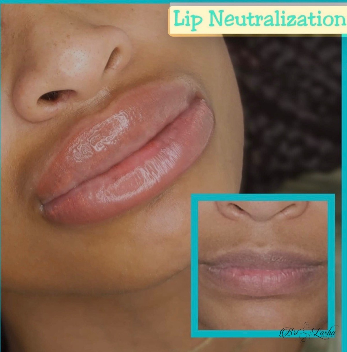 Lip tattoo result